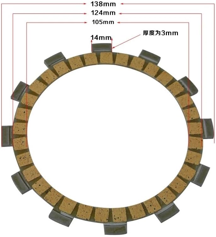 Motorbike Engine Clutch Plate Unit 9 Pcs Motorcycle Fibrous Clutch Discs Plates for Y&AMAHA WR250F 01-18 YZ250F 01-22 YZ250FX 15-22