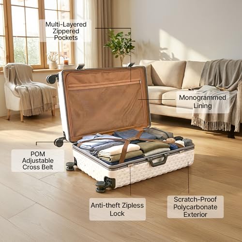 Image of Hard PC Trolley Luggage, Cabin Size, 100% Polycarbonate, Lightweight and Durable, Silent Wheels, Anti-Theft with Aluminium Frame, and 2 TSA Locks, 20-Inch, Moonlight Frost