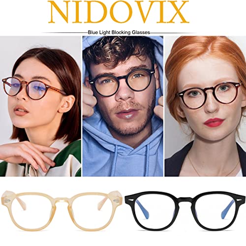 Image of Retro Round Blue Light Blocking Glasses for Men Women, Vintage Frame Non-prescription Computer Reading Eyeglasses