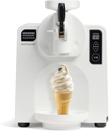 Nostalgia Máquina de helado y postre congelado fácil de dispensar, hace 1 cuarto de helado, batidos, yogur congelado, helado en minutos, sándwiches