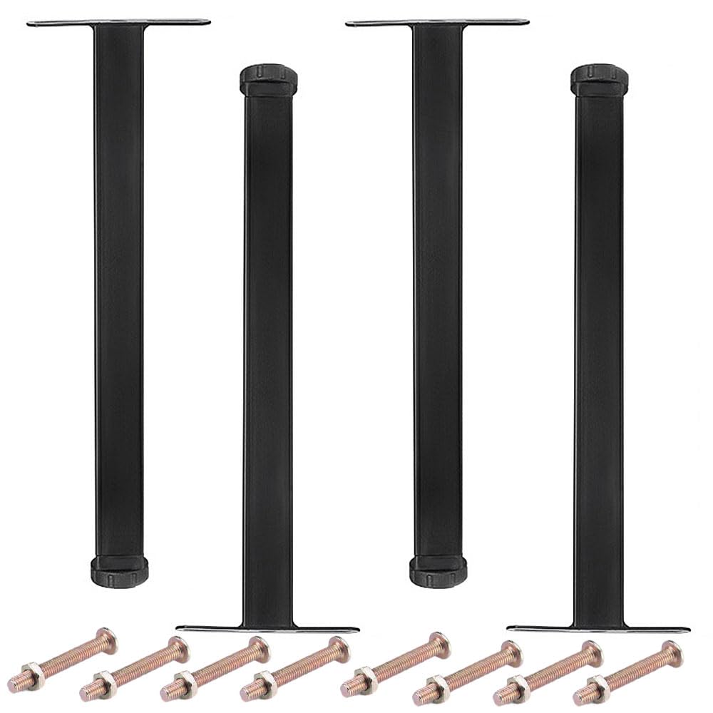 Piedi Letto, 4 Pz Piedini per Rete a Doghe 25cm, in Ferro, Quadrato, Universale Altezza 25cm, Supporto in Metallo