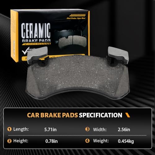 Image of D1575 Front Ceramic Brake Pads Kit Fit For Audi A8 Quattro 2012-2013, For Audi S6 2013, 2015-2017, For Audi S7 2013, 2016-2017, For Audi S8 2016