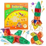 Felikray 42pcs Mini Magnetic Tiles, Kids Toys STEM Magnet Toys for Toddler Magnetic Blocks Building Toys Preschool Learning Sensory Montessori Toys for 3+ Year Old Boys and Girls Creativity Kids Toys