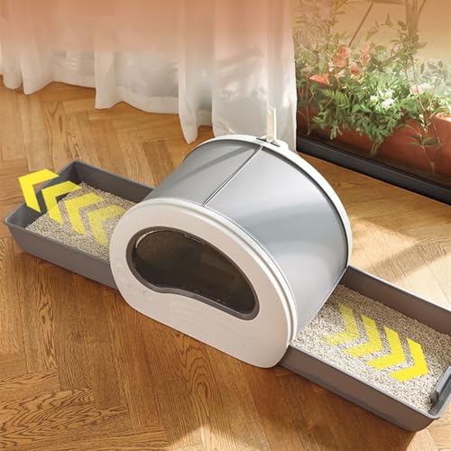 Caja sanitaria para gato extra grande con tapa cerrada y pala marrón miniatura 5
