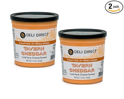 Wisconsin Cheese Spread for Crackers, Pretzels, Sandwiches, or Vegetables, Spreadable Cheese, Great for Charcuteries, 2 Pack,15 oz Each, Refrigerated (Tavern Cheddar)