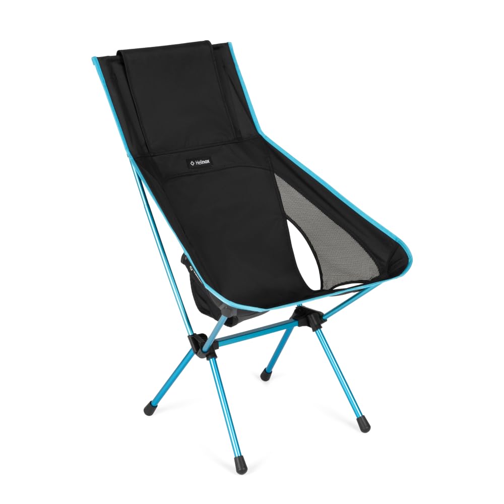 Helinox Sunset Chair (re), Packable Outdoor Furniture, Summer Vacation Holiday Seat, Foldable, Lightweight High-Back Comfort, Sustainable Eco-Friendly Materials Weighing 3.66 lbs(1.6 kg), Black