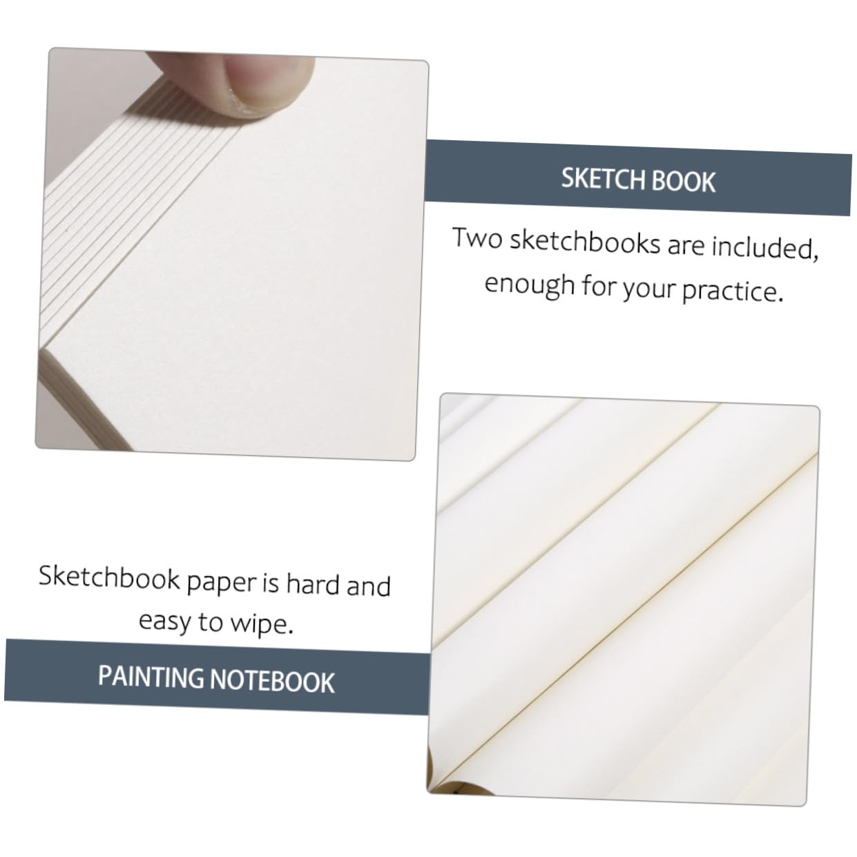 Operitacx Carnet de Croquis 8k pour Étudiants, Lot de 2, Papier à Dessin Résistant, Portable, Bloc-notes Créatif pour Dessin et Aquarelle, Usage Scolaire et Artistique, Format Pratique