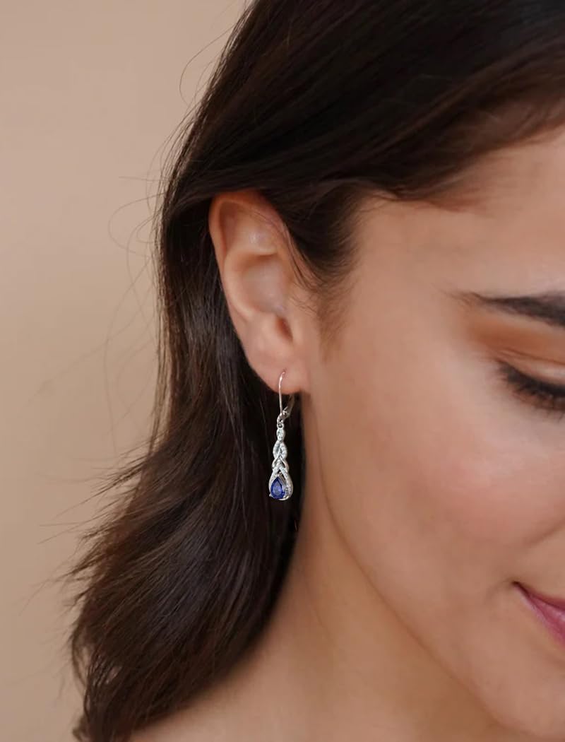 Starchenie Orecchini Donna Sterlina Argento 925 Pera Zirconia Pendenti Infinito Orecchini Compleanno Gioielli