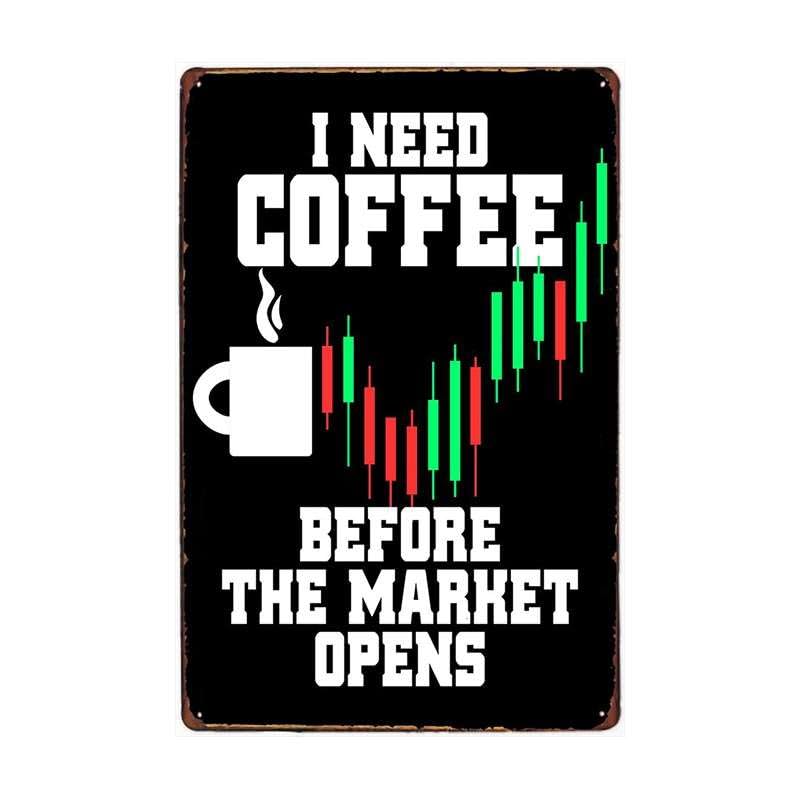 Juego de 4 placas de metal retro vintage con diseño de café
