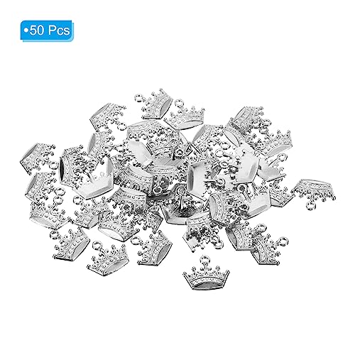 PATIKIL Crown Charm, 50Pcs Mini Crown Pendant Charm Bulk Metal Designer DIY for Making s s Wedding Crafts Queen Silver - Image 3