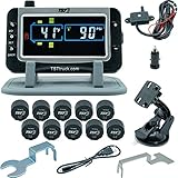 TST 507 Tire Pressure Monitoring System with 10 Cap Sensors and Color Display for Metal/Rubber Valve
