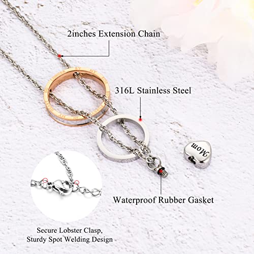XIUDA Cremation Urn Necklace for Ashes Eternal Memory Carved Keepsake Stainless Steel Urn Jewelry Memorial Ash Holder3