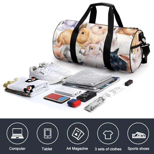 Duffel bag lapins mignons 45cm résistant pour la randonnée - 4