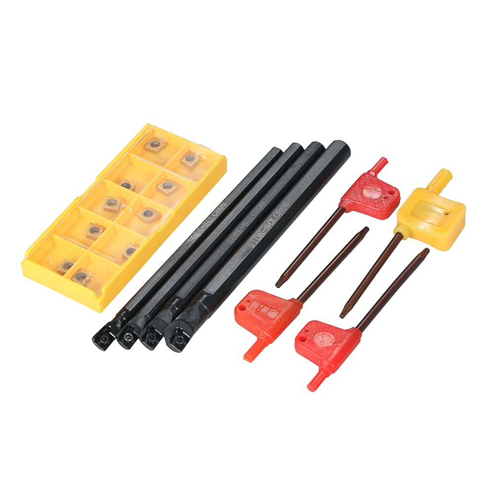 3NH® 10pcs/Box CCMT060204-HM Carbide Inserts 6/7/8/10mm SCLCR06 Holder Boring Bar 4pcs Wrench CNC Lathe Turning Tool