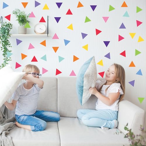 300 piezas calcomanías triangulares de vinilo coloridas para pared miniatura 5