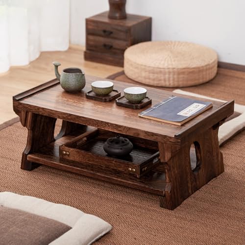 Table Basse Japonaise 80cm Multifonction et Facile à Ranger - 2
