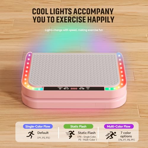Image of Vibration Plate Machine for Lymphatic Flow & Muscle Recovery, Vibration Fitness Platform with Bluetooth & LED Modes, 440 Lb Capacity & 200 Levels for Home Use