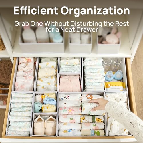 Vtopmart-18-Pack-Baby-Clothes-Organizer-Foldable-Fabric-Drawer-Bins-Nursery-Drawer-Storage-Baby-Clothes-Organization-Foldable-Fabric-Bins-Dresser-Closet-Organizer-Socks-Bras-Accessories