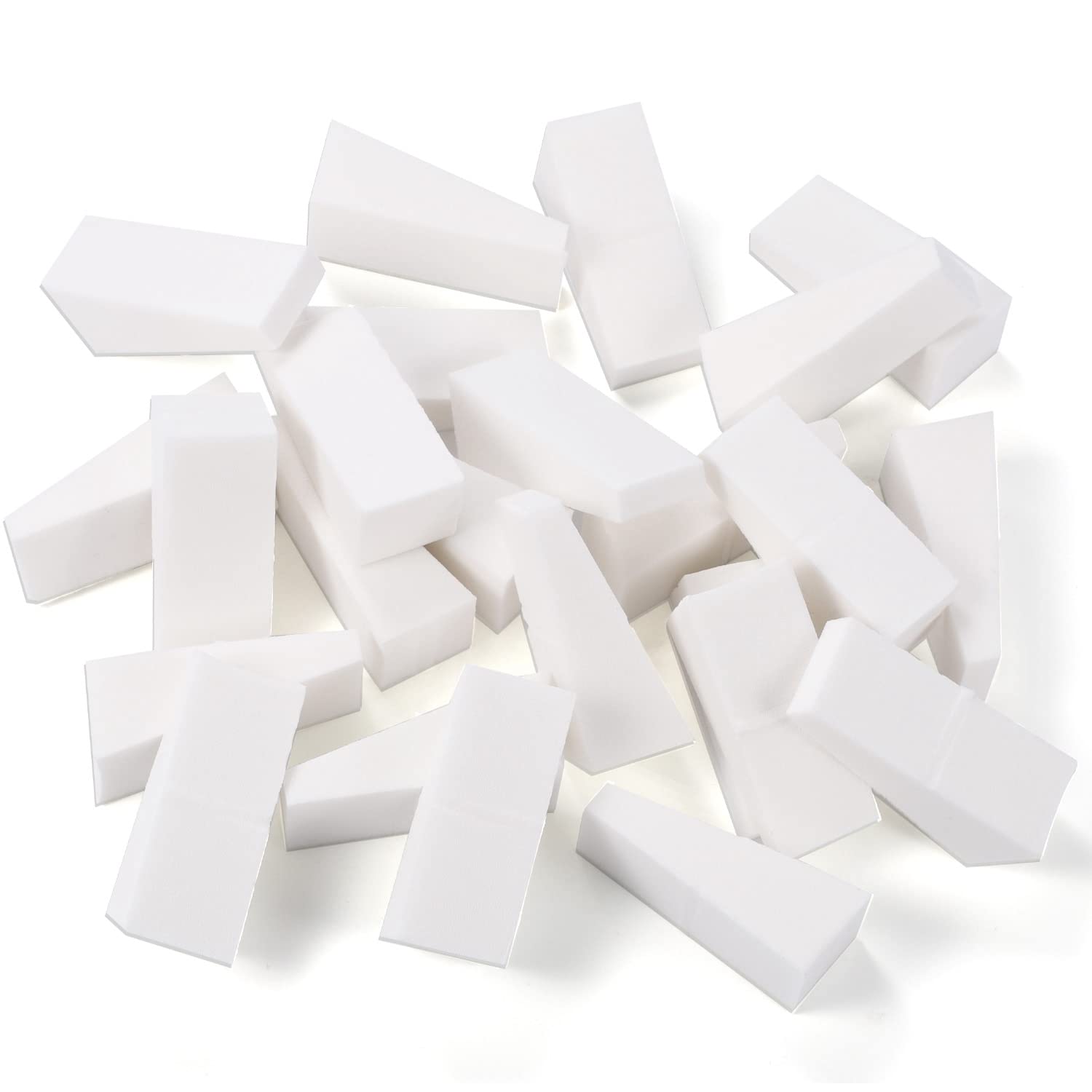 24 Piezas Esponja de Maquillaje Triangular, Esponja para Maquillaje Facial Profesional en Forma de Triángulo sin Látex para Base de Crema Líquida (Blanco)