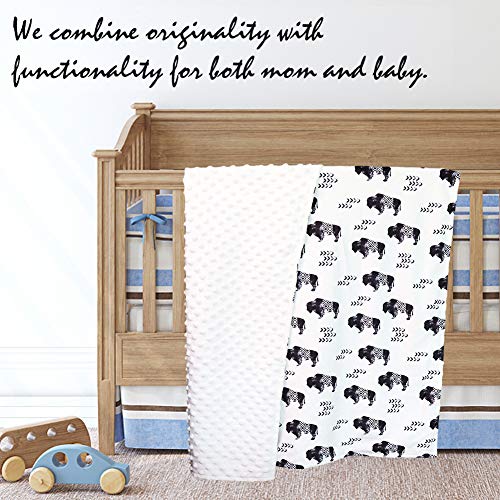 Tanofar Bison Baby Blankets, Minky Toddler Blanket For Boys Girls, Dotted Backing, Double Layer, Crib Receiving Blanket, For Nursery/Stroller/Toddler Bed/Carseat, 30 X 40 Inch #TOP5