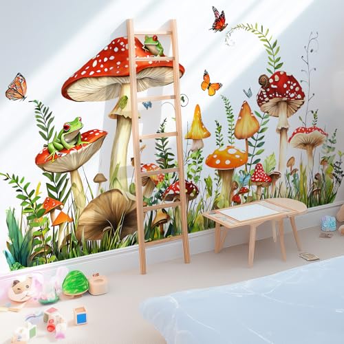 VePret Mushroom Wall Decals Peel and Stick, Large...