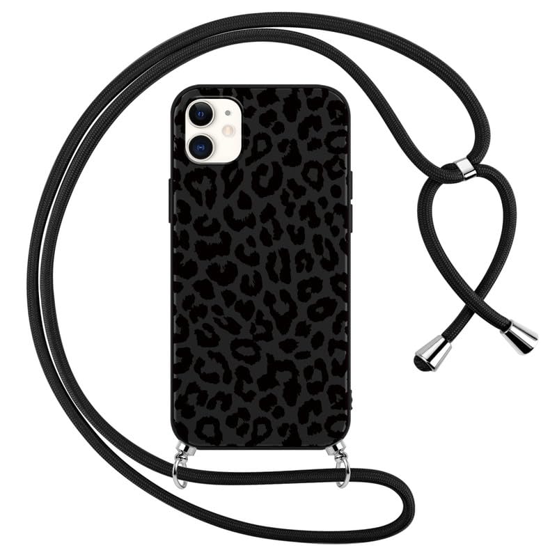Micoden Telefoonketting compatibel met iPhone 12, ultradun, camerabescherming, patroon: hart, liefde, gegalvaniseerd design, TPU- siliconen, met koord, om op te hangen