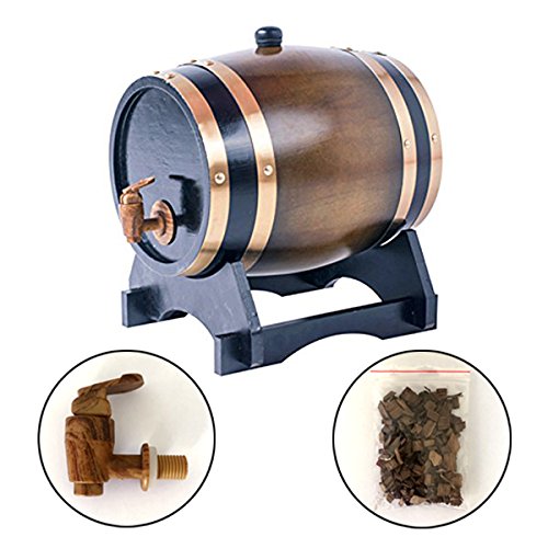 Dispensador de barril de whisky de 5 litros, decantador de barril de vino de madera de roble para mesa de servir, decoración del hogar, almacenamiento de licores, licores, whisky (marrón) Dispensador de barril de whisky de 5 litros, decantador de barril de vino de madera de roble para mesa de servir, decoración del hogar, almacenamiento de licores, licores, whisky (marrón)