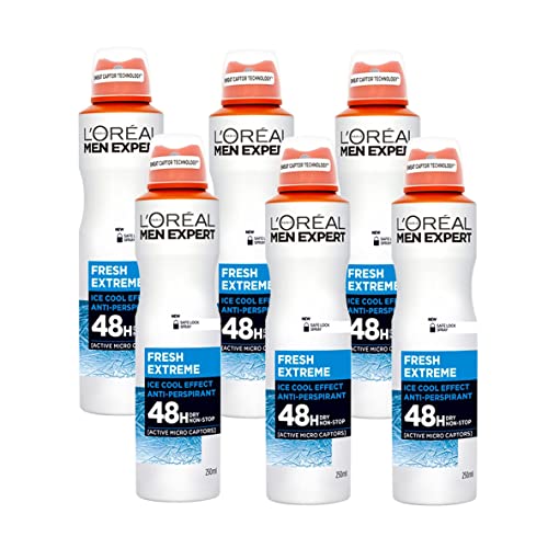 L'Oreal Men Expert Fresh Extreme 48 Std Anti-Transpirant Deodorant 250 ml 6er Pack (6 x 250 ml)