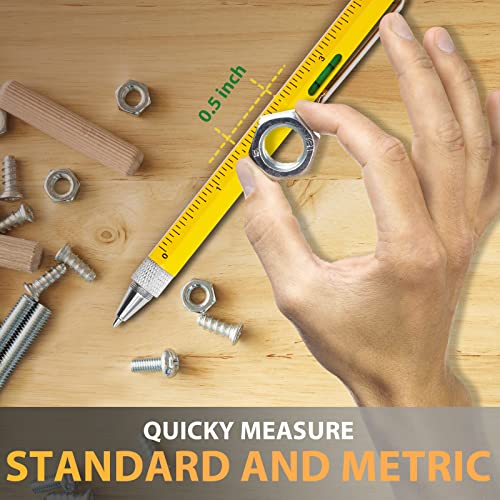 Tools Gifts For Men Multitool Pen - Cool Gadgets For Men Dad Women Unique Birthday Gifts For Men Who Have Everything Engineer Woodworker Carpenter,Pocket Multi Tool With Light,Stylus,Ruler,Screwdriver #TOP7