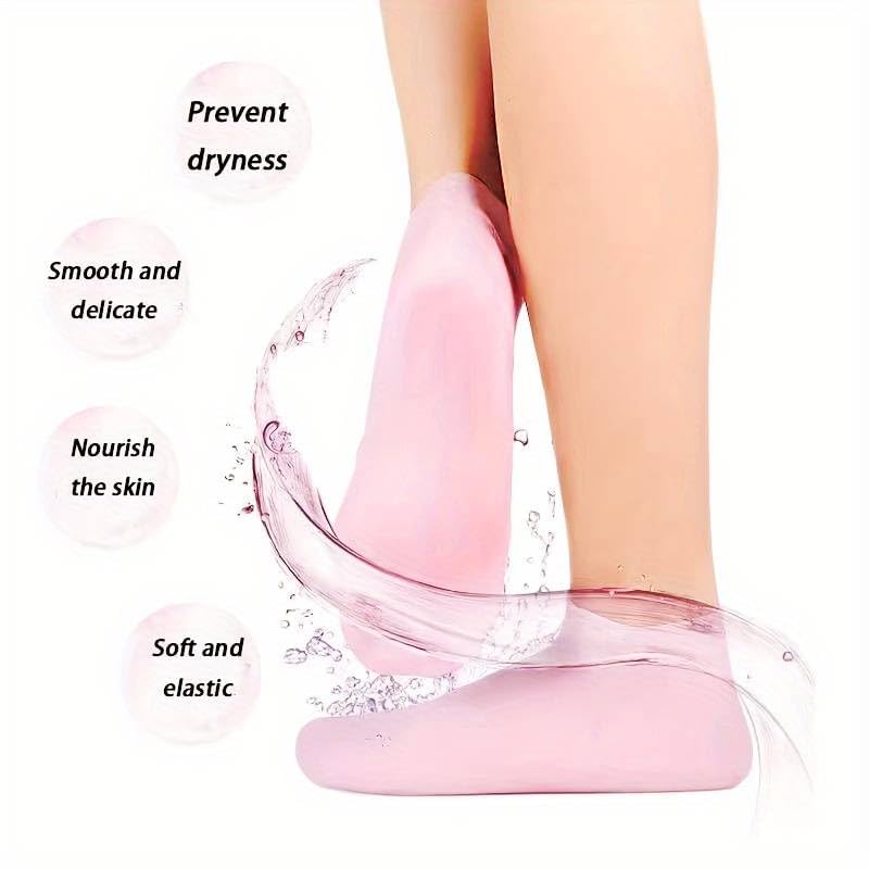 Image of Silicone Socks for Women, Crack Heel Repair Socks, Spa Gel Socks for Women, Silicon Socks, Silicone Socks for Men, Foot Hydration Socks Vitamin E- Multicolour (foot moisturizer socks)
