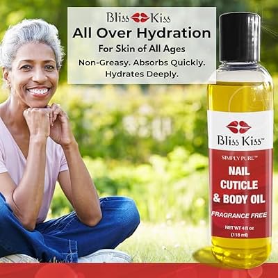Simply Pure Body Oil Hydrating Nail & Cuticle Oil 4 oz Fragrance Free Strengthens Nails, Softens Cuticles, Fast-Absorbing Jojoba & Vitamin E Oil for Dry Skin, Hands, Feet, Elbows, Body Care