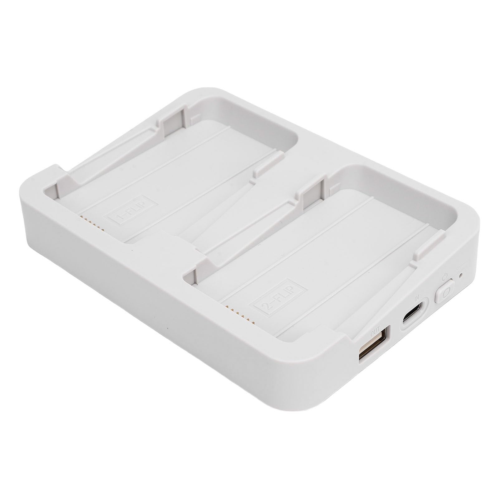 Cargador de batería dual de carga rápida con indicador LED para funcionalidad de banco de energía, estación de carga de batería de dron para cuidado de modo de almacenamiento, material ABS