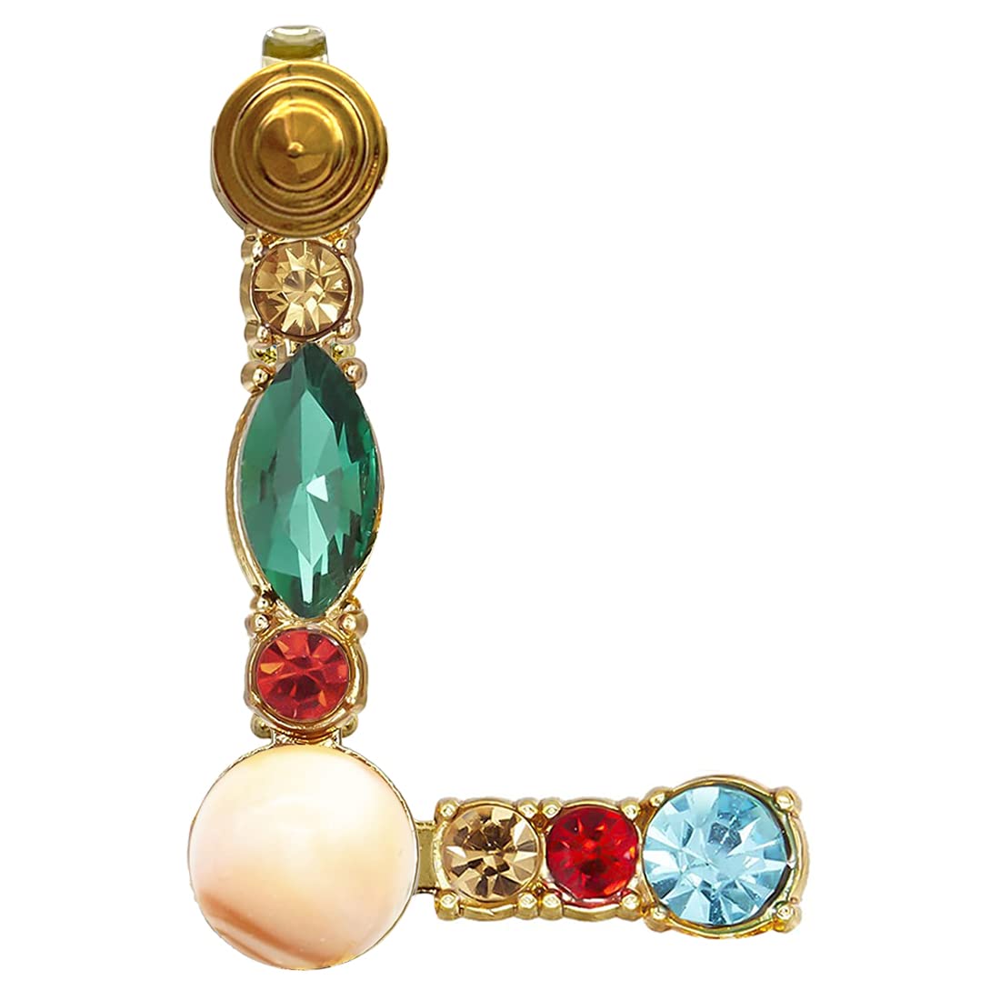 XGALBLA A to Z 26 English Letters Plated Metal Stone Clear Colorful Crystal Lapel Pin Brooches Collar(2 Color)