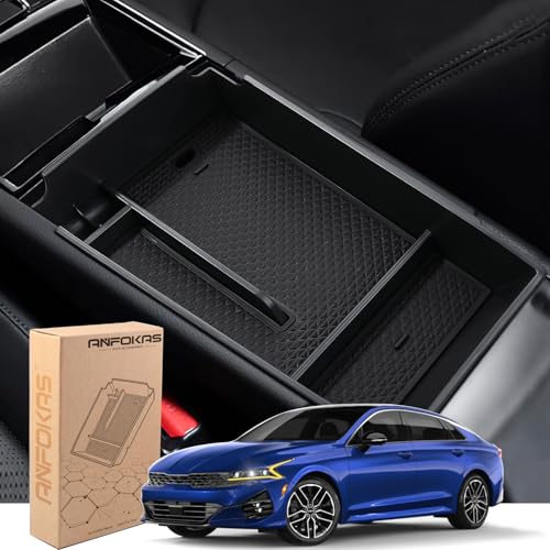 ANFOKAS Compatible with Kia K5 2026 2025 2024 2023 2022 2021 Accessories DL3 for K5 GT Line Car Center Console Organizer Armrest Storage Box Cover Insert Tray (Not Fit Optima)