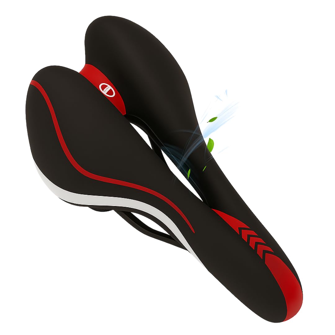 Sella Bicicletta Ergonomica Uomo Donna in Memory Foam | Traspirante con Sistema AirFlow Antiprostata | Sella MTB, Bici da Strada e Città – Comfort e Assorbimento Urti - Removibile e Lavabile