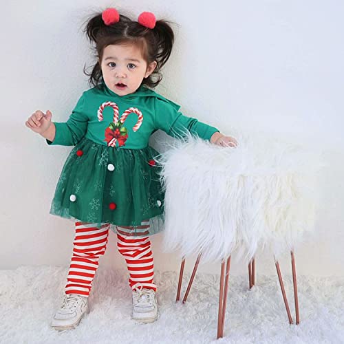 HINTINA Toddler Baby Girls Christmas Outfits Santa Claus Clothes Set2