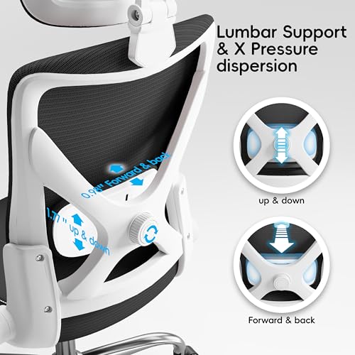 Image of Ergonomic Office Chair:Home Office Desk Chairs with Headrest Lumbar Support