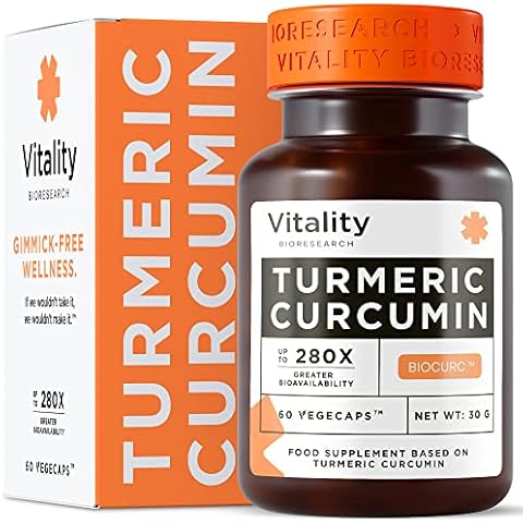 Turmeric Curcumin Supplement with Black Pepper and Ginger Root - 450mg Curcuminoids & BioPerine for Enhanced Absorption - Muscle and Immune Support - 60 Capsules Cover