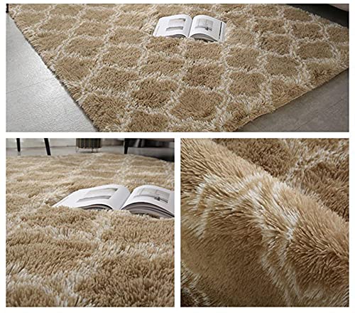 Tapis de sol doux à poils longs pour chambre à coucher cocooning