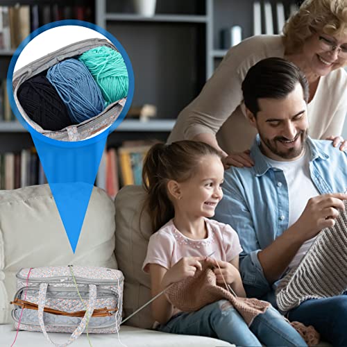 Image of Yarn Bag-Yarn Storage Organizer with Grommets-Portable Crochet Bag for Yarn Skeins-Crochet Hooks-Knitting Needles -Other Accessories (Tulip-Orange)