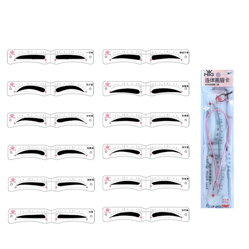 眉毛テンプレート 12種類セット レディース 眉毛ステンシル 眉毛 形 テンプレート 眉毛ガイド ストラップ付き 眉を描くのに簡単 眉毛メイクツール 化粧道具