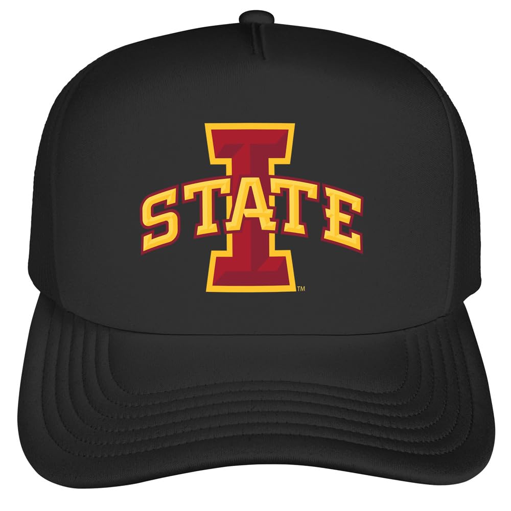 Campus Lab Iowa State University Primary Logo Foam Snapback Trucker Hat - Unisex,Black