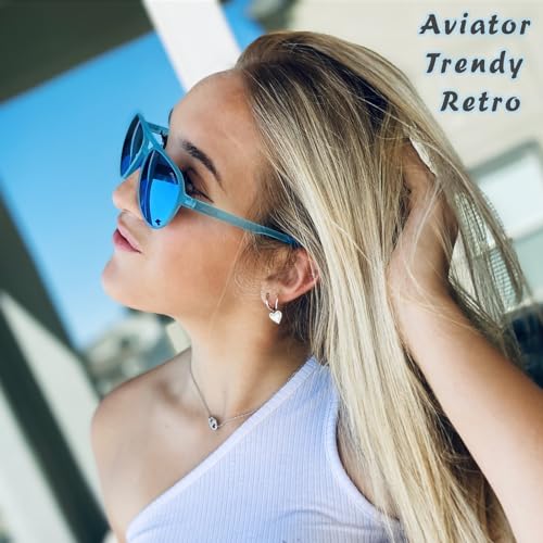 Image of Jefoo Polarized Aviator Sunglasses for Women Men Retro Trendy Sports Sunglasses for Outdoor UV400 Protection