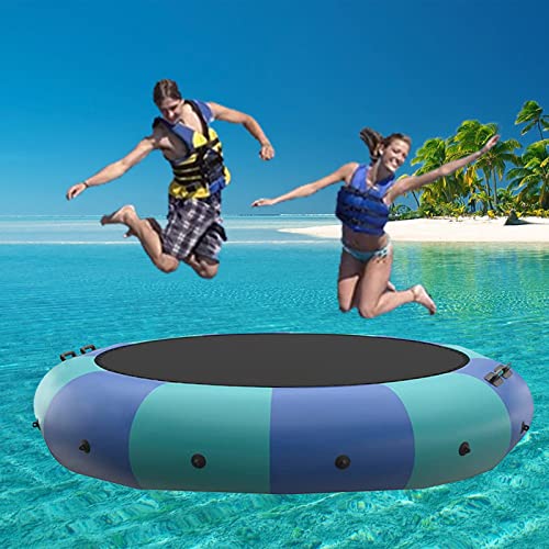 Trampolín de Agua Inflable para niños Adultos, Plataforma de natación Flotante de Agua Redonda de Lago de 5 pies a 20 pies para Deportes acuáticos, 6.5 pies / 2.0 m