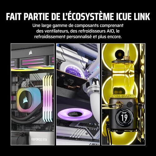 CORSAIR iCUE Link LX140-R RGB 140mm PWM Ventilateur Inversé – Ventilateur Individuel – Faible Bruit, CORSAIR Palier à Dôme Magnétique, Double Boucle Lumineuse, Vis QuikTurn™, Mode Zéro RPM – Blanc
