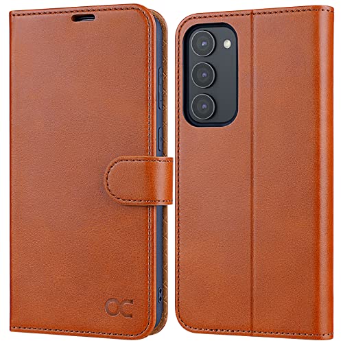 Ocase Compatible With Galaxy S23 5G Wallet Case, Pu Leather Flip Folio Case With Card Holders Rfid Blocking Kickstand [Shockproof Tpu Inner Shell] Phone Cover 6.1 Inch (2023) -Brown #TOP17