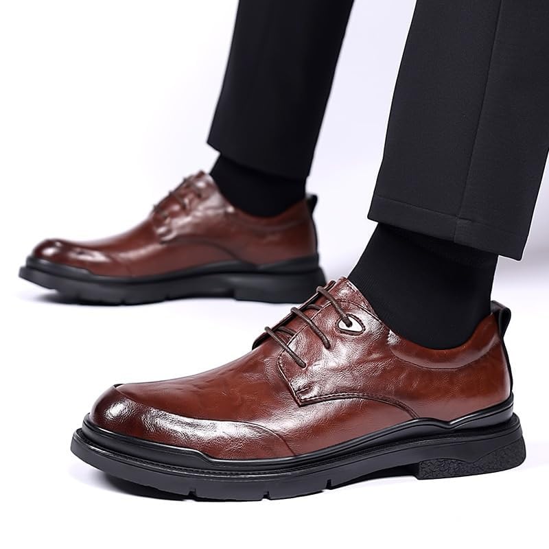 Men Comfortable Fashion Dress Shoes Wedding Formal Modern Business Pointed Toe Summer Lace Up Genuine Leather Oxford Shoes2