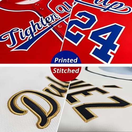 Camiseta personalizada de béisbol con nombre, número y logo bordado impreso para hombres, mujeres y niños miniatura 4