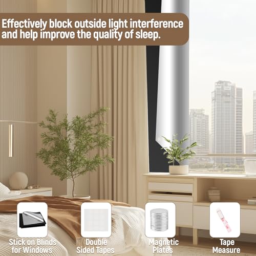 Black Adjustable Blackout Shades, 150x100cm No Drill Blinds Blackout with stick on pads, Temporary Blackout Blinds, Blackout Blinds with Velcro Strips for Bedroom Decor Indoor - Cosy Home Interiors Black Adjustable Blackout Shades, 150x100cm No Drill Blinds Blackout with stick on pads, Temporary Blackout Blinds, Blackout Blinds with Velcro Strips for Bedroom Decor Indoor - Image 6