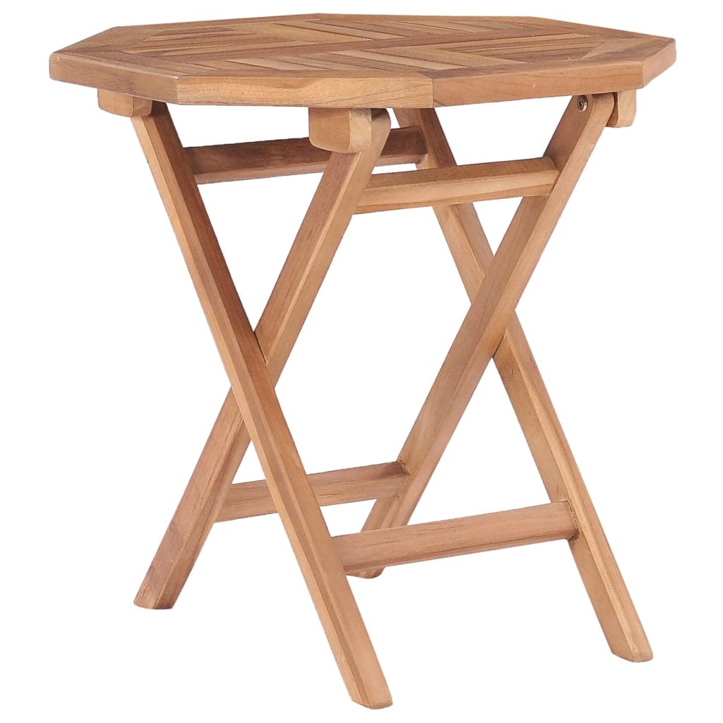 SXZenSpace Folding Garden Coffee Table 45x45x45 cm Solid Teak Wood Compact Outdoor Folds Flat for Balcony Patio Bistro Tea Space-Saving Small Furniture